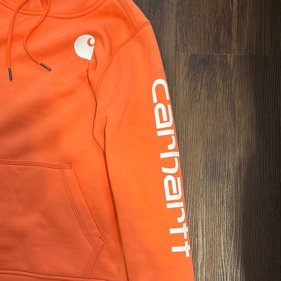 Carhartt Orange Sweatshirt Hoodie Casual Wear - Picture 3 of 4